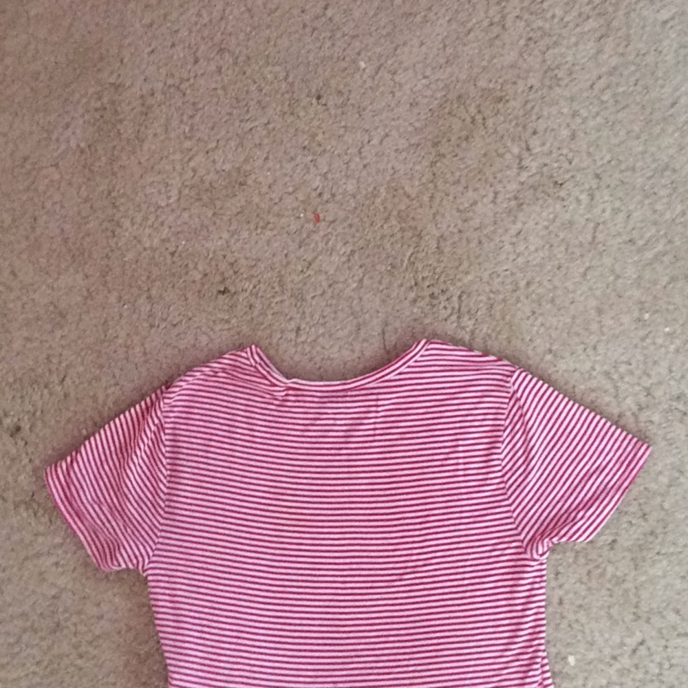 red and white striped crop top